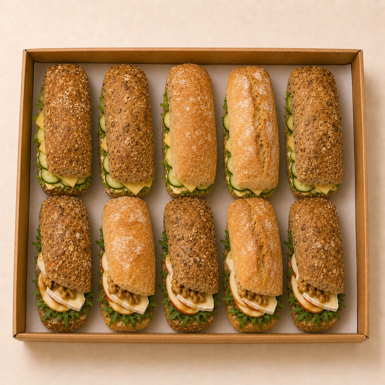 Gouda & Brie Bun Platter — 10 Full Buns