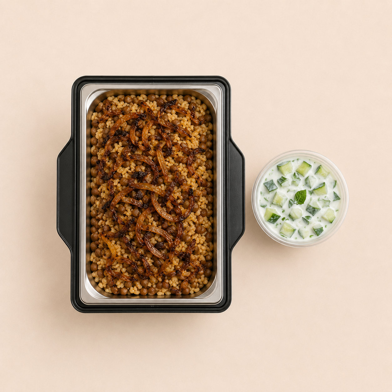 Mujaddara with Cucumber-Mint Yogurt