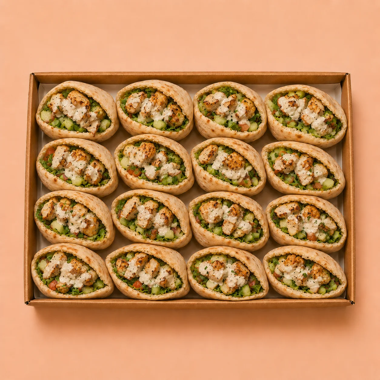 Grilled Chicken Half-Pita Box – 16 Pieces