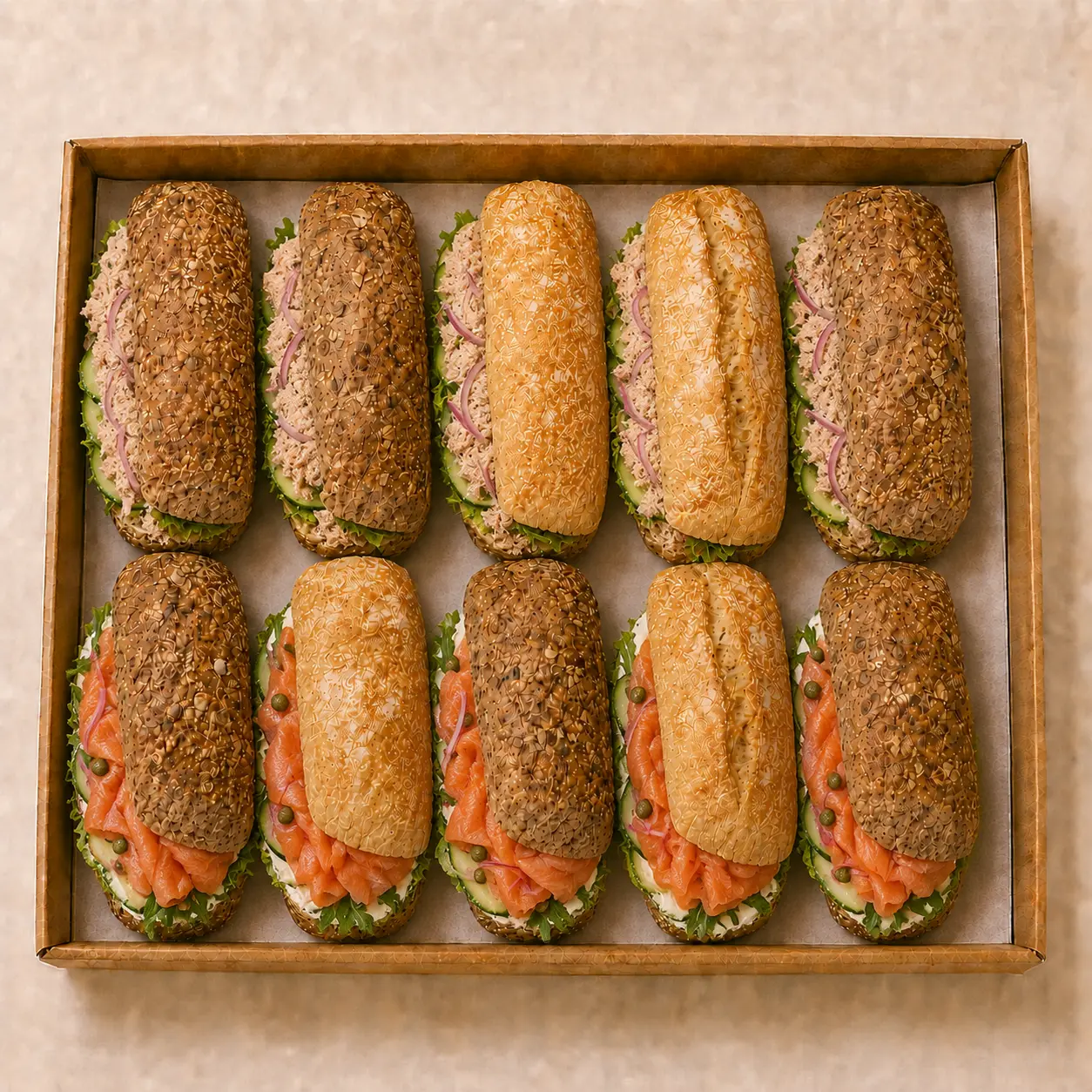 Tuna Salad & Smoked Salmon Buns