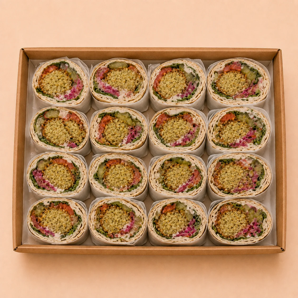 Falafel Half-Wrap Box – 16 Pieces