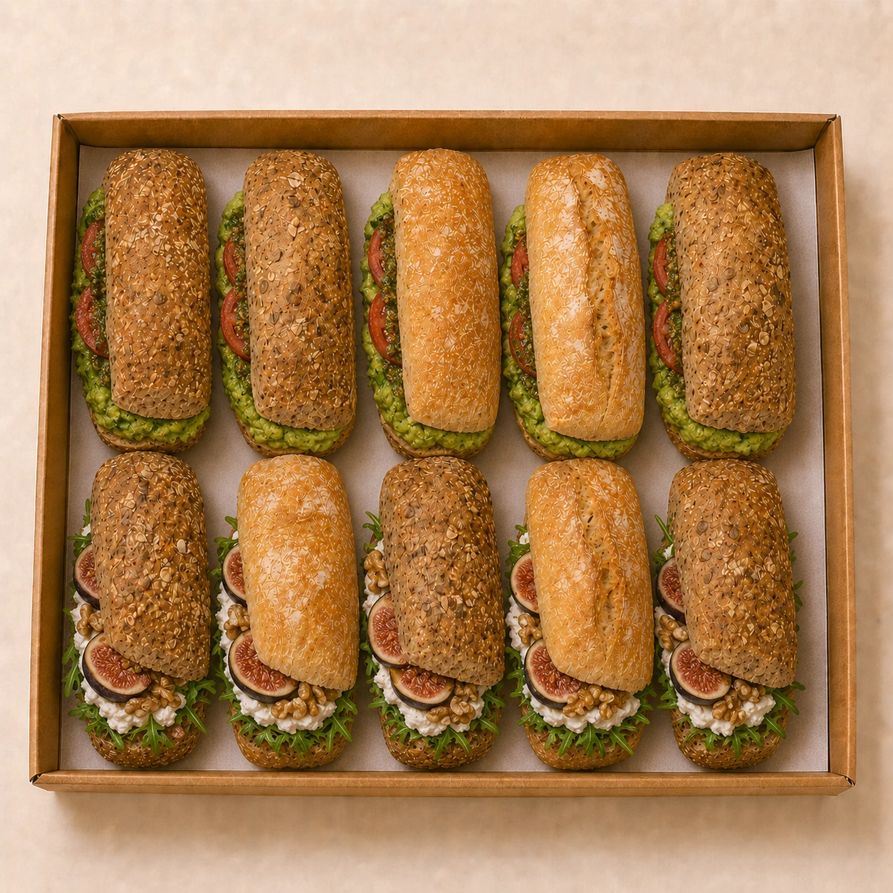 Avocado Pesto & Fresh Fig Bun Platter — 10 Full Buns
