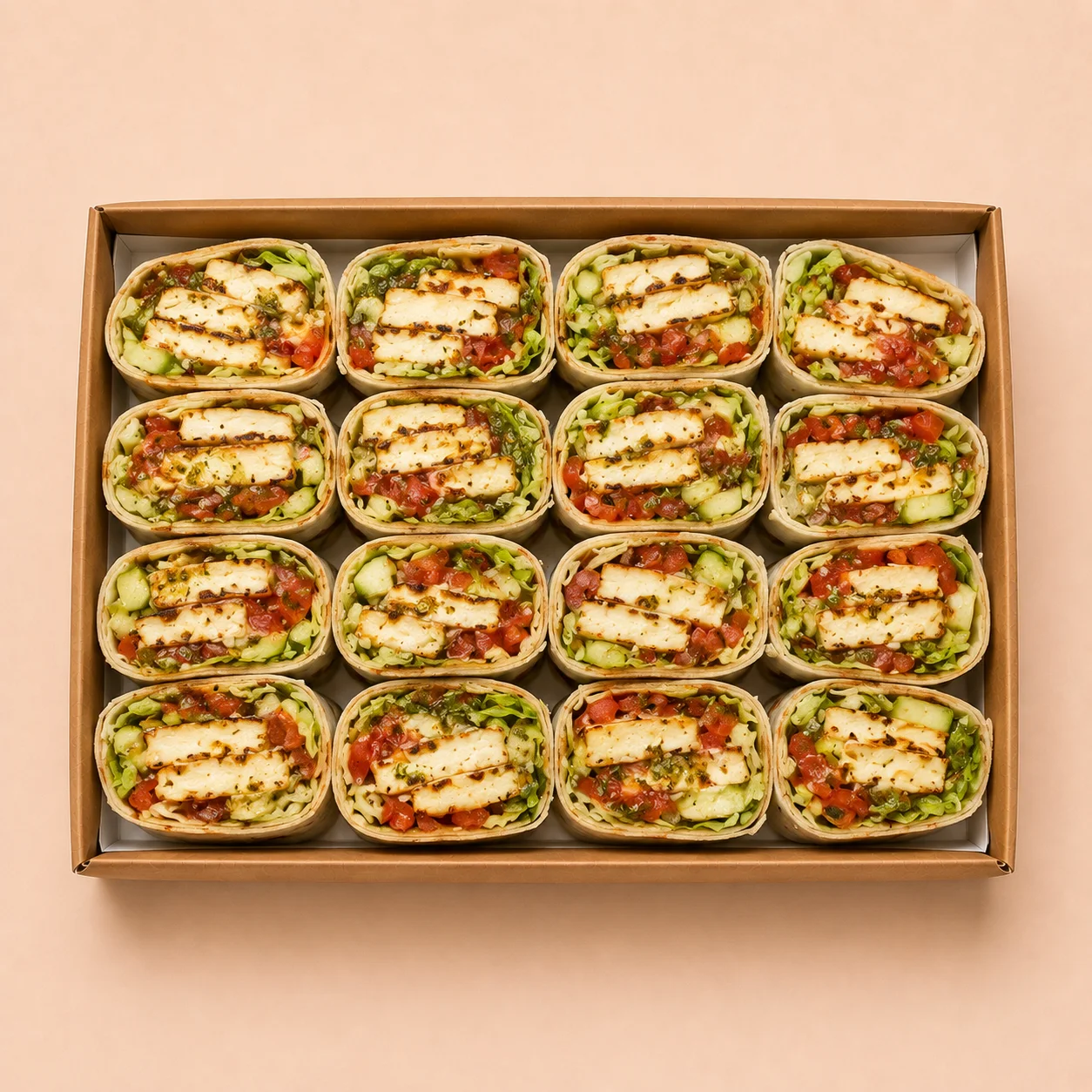 Grilled Halloumi Half-Wrap Box – 16 Pieces